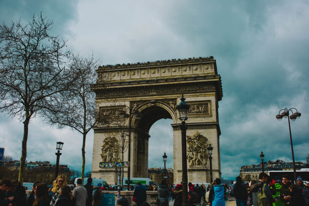 Arc de Triomphe in Paris in spring