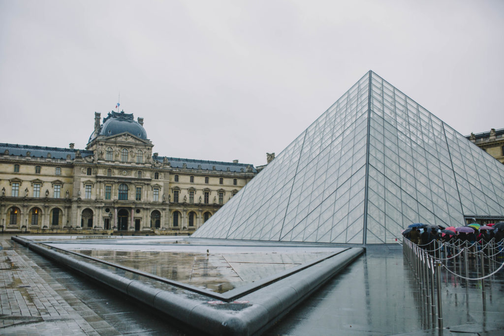 Rainy Day at Louvre Paris