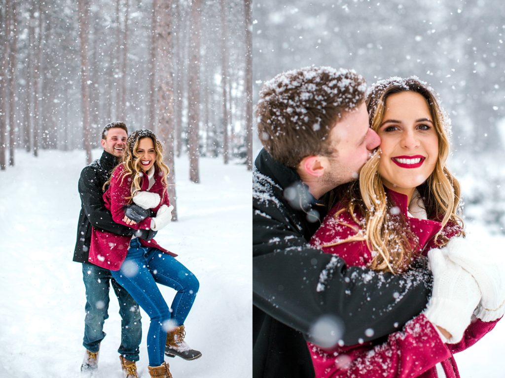 Snowy Winter Minneapolis Engagement Session