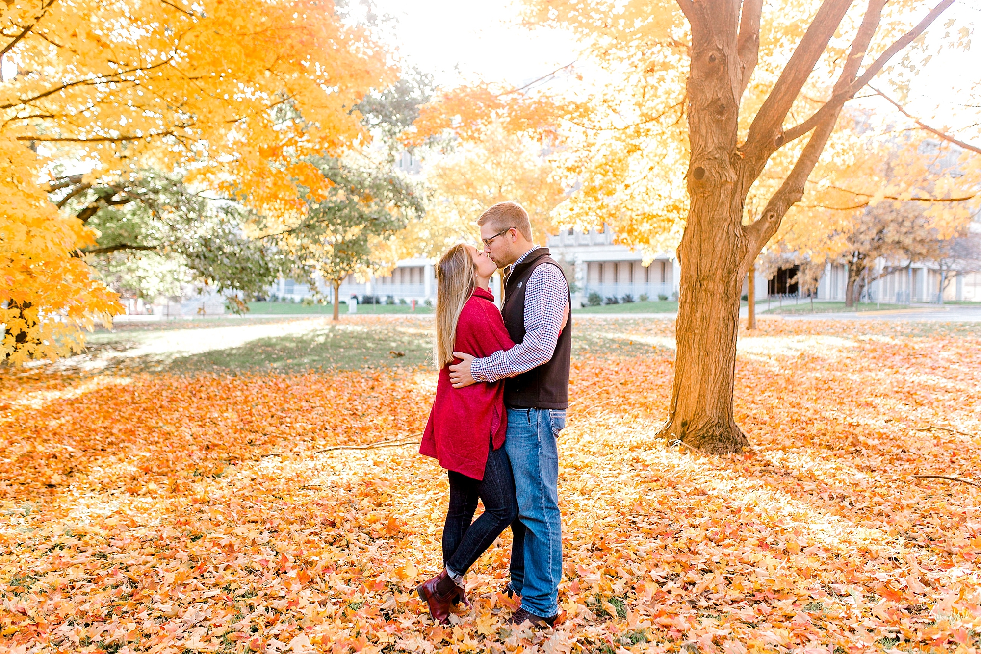 Fall engagement photo at Iowa State Campus