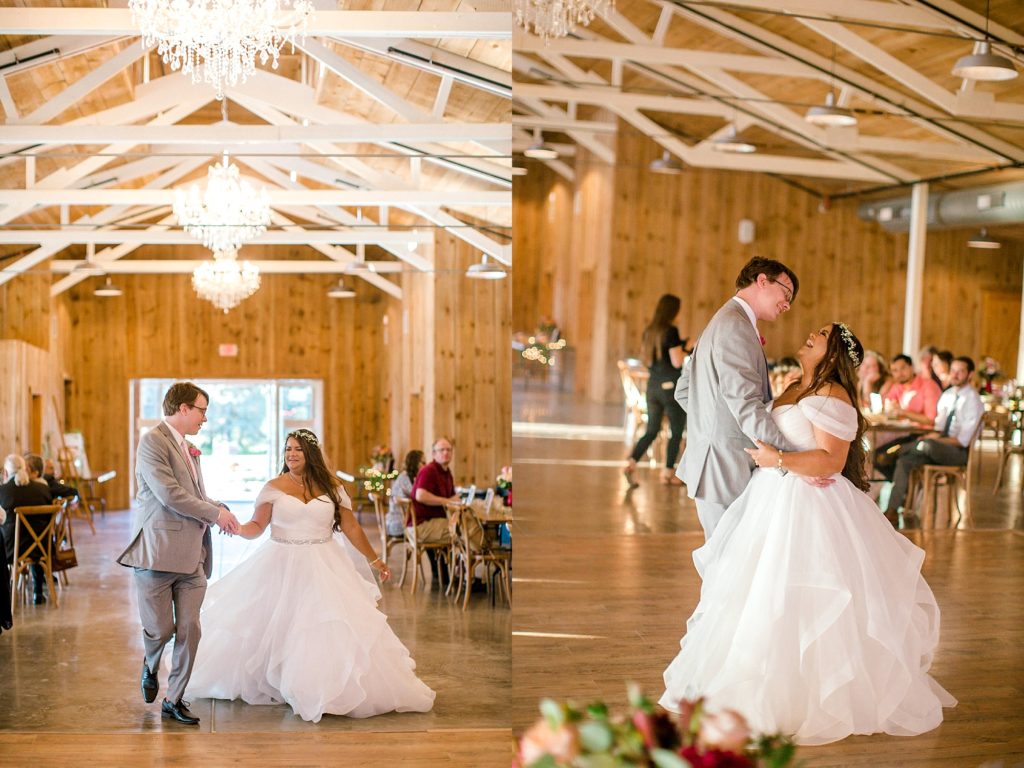 Bride and groom entrance at Almquist Farm wedding reception