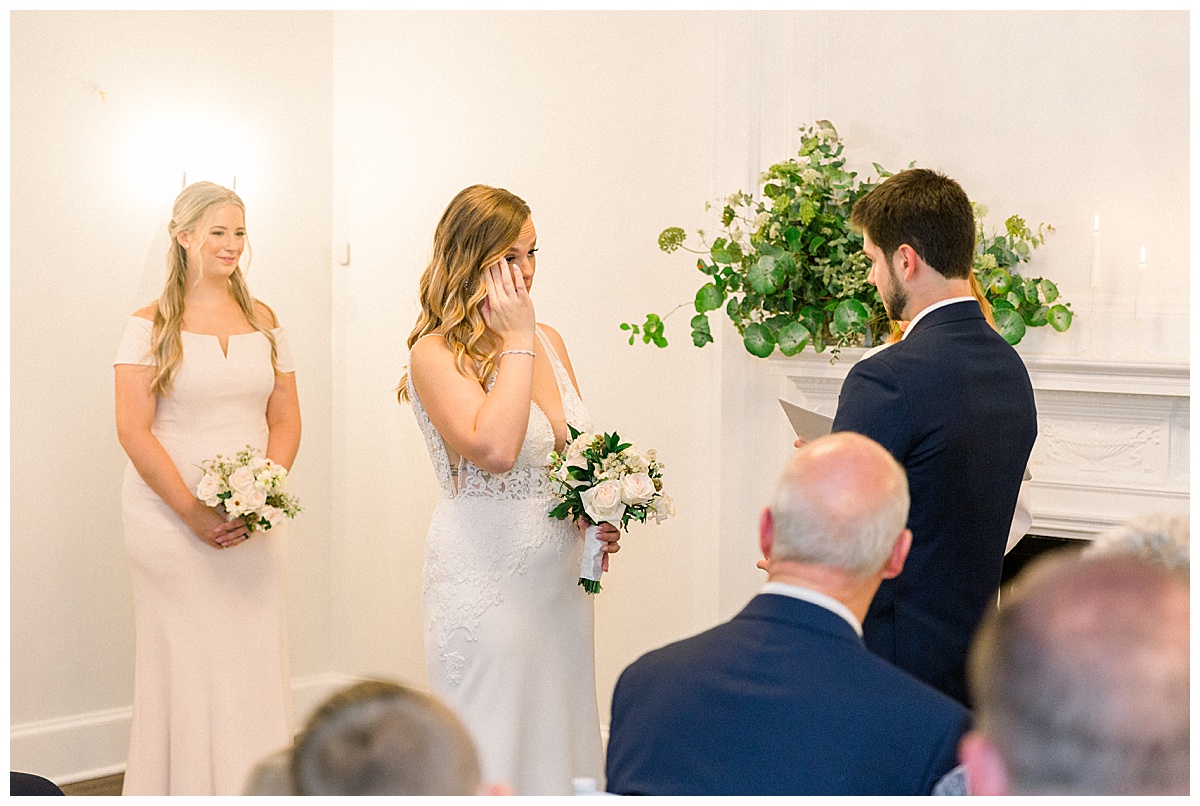 Bride cries at Blaisdell wedding ceremony