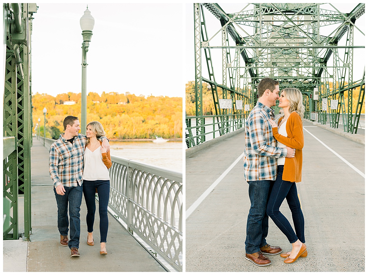 Couple standing on Stillwater bridge