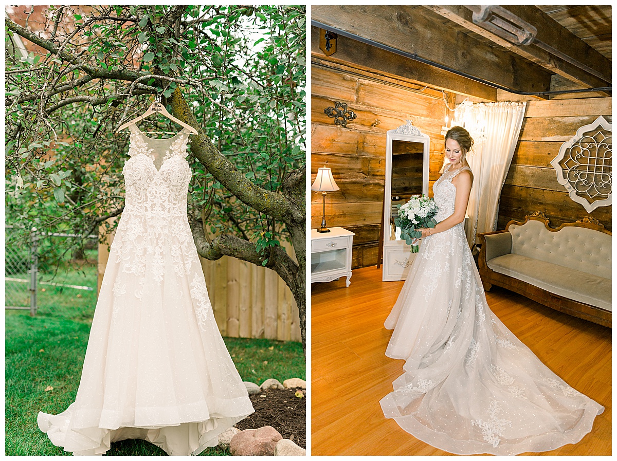 bridal gown at hope glen farm wedding