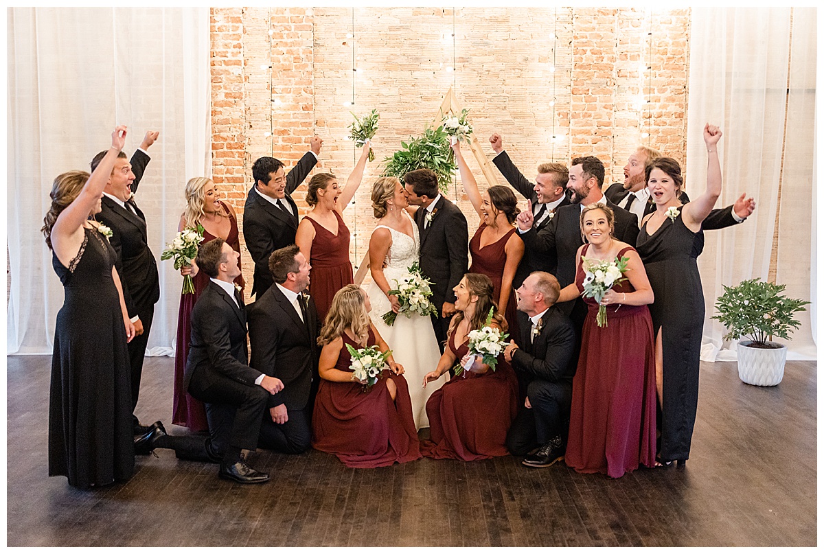 Capitol room bridal party cheering