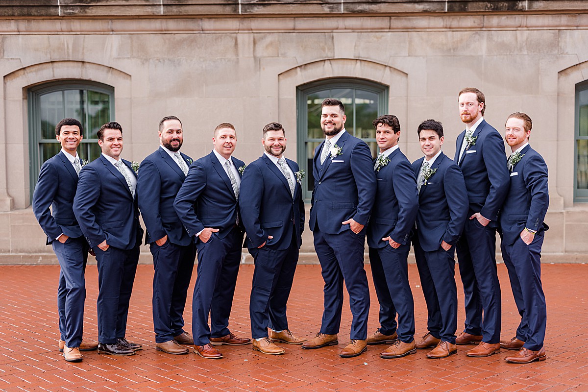 Joliet Union Station wedding groomsmen