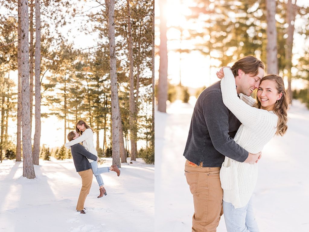 Cold weather winter engagement photos