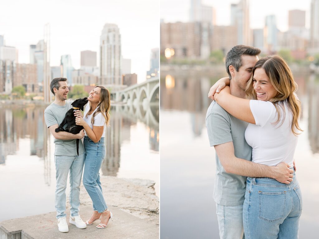 Minneapolis engagement photos with dog